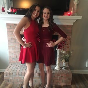 Wine red dress